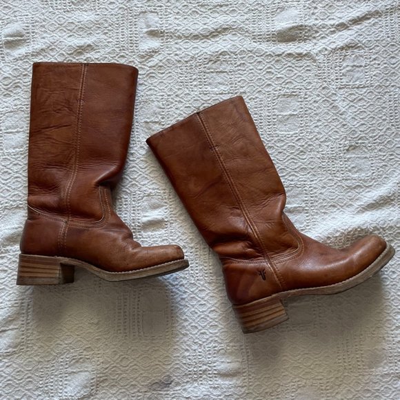 Frye Shoes - Vintage Frye Campus brown leather tall boots size 8
